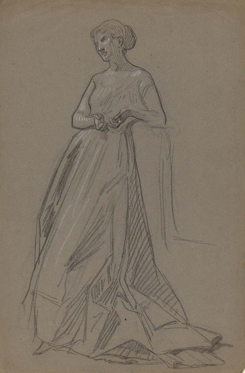 Standing Woman Leaning on Her Elbow — French School