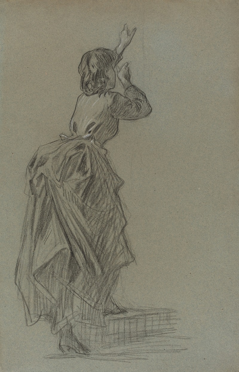 Young Woman Climbing a Step by Французская школа — digital art print download