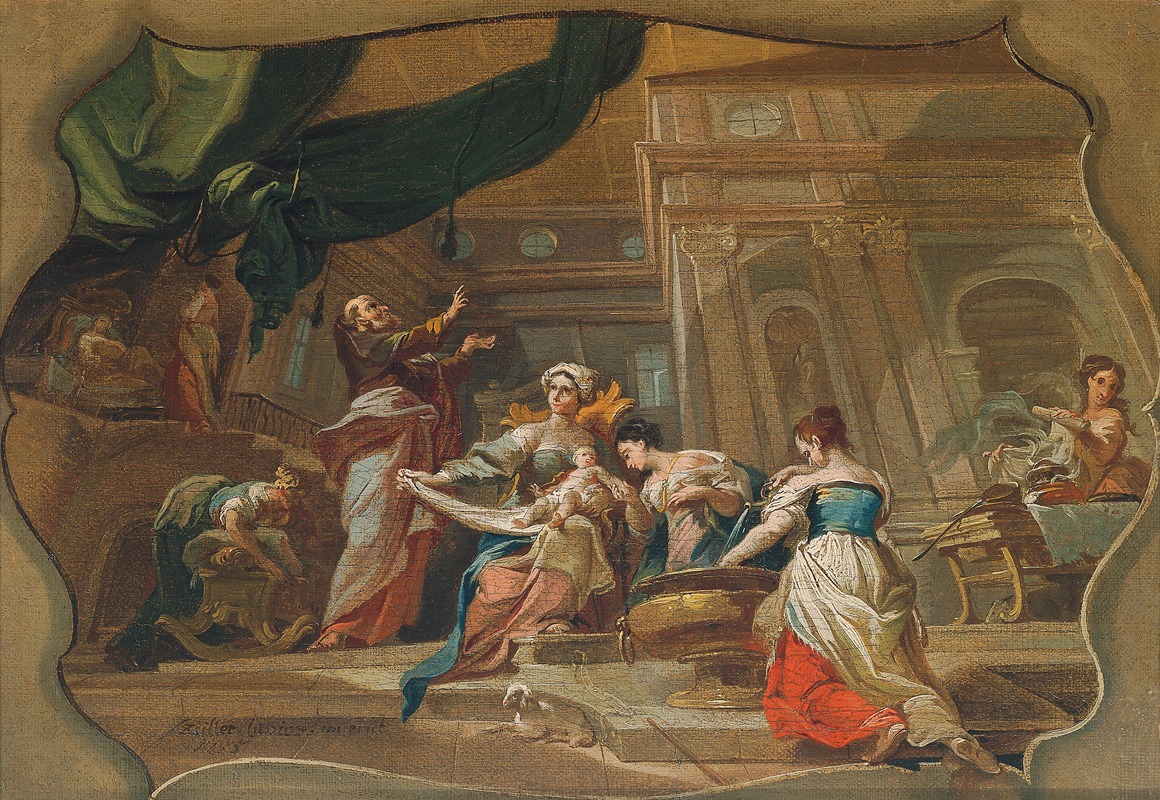 Die Geburt des Johannes by Franz Anton Zeiller, 1755 — digital art print download
