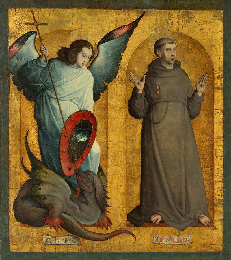 Saints Michael and Francis by Хуан де Фландес — digital art print download