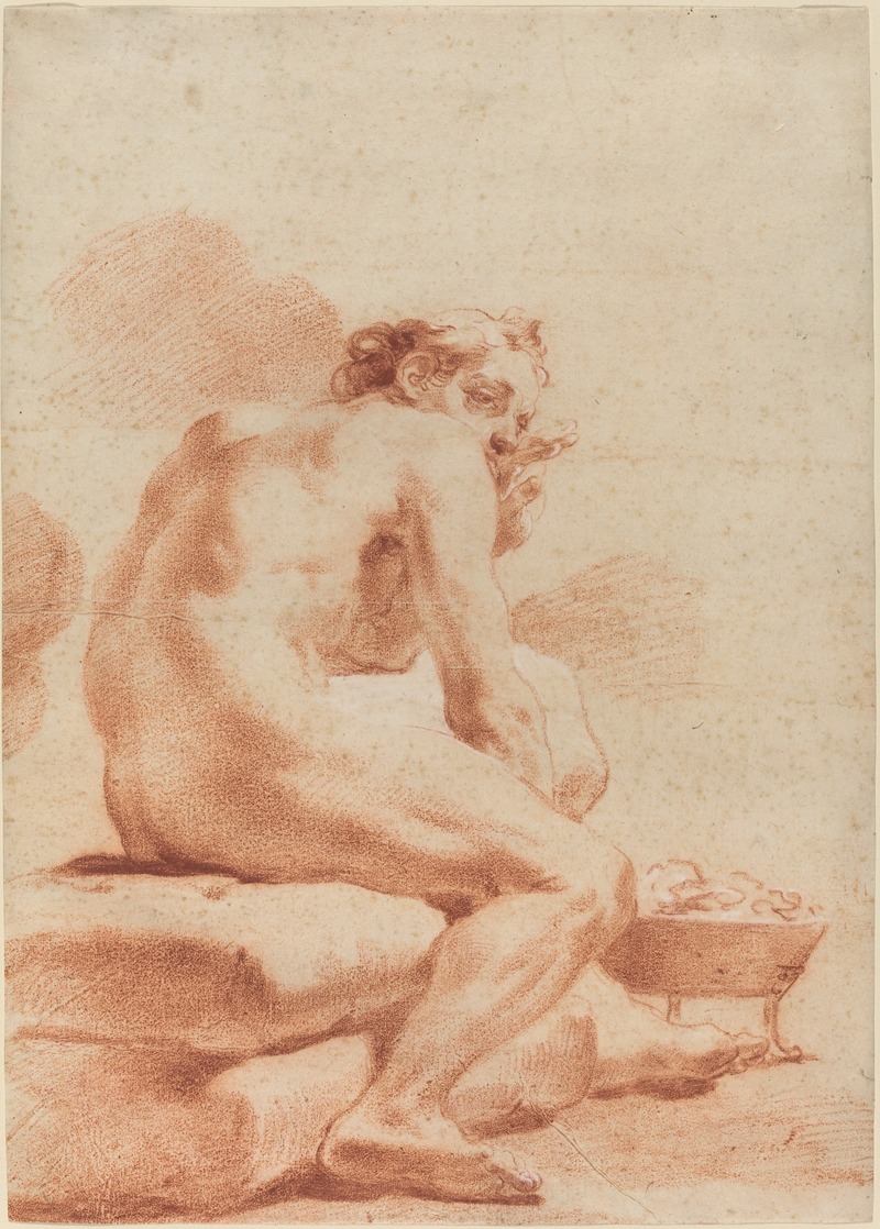 A Young Man Warming Himself at a Brazier by Гаэтано Гандольфи — digital art print download