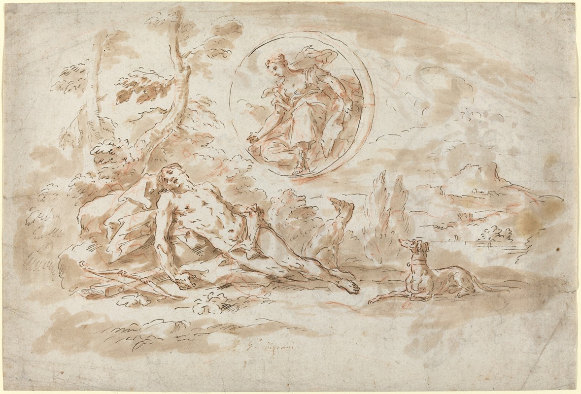 Diana and Endymion by Gaspare Diziani — digital art print download