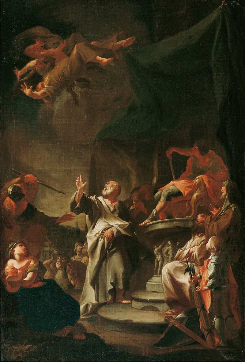 Der Sturz des Magiers Simon by Paul Troger, 1743 — digital art print download