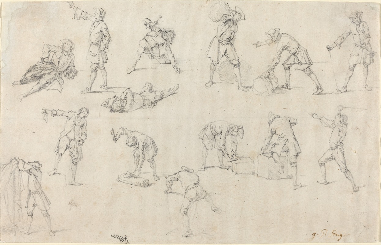 Studies of Soldiers in Camp — Georg Philipp Rugendas the Elder