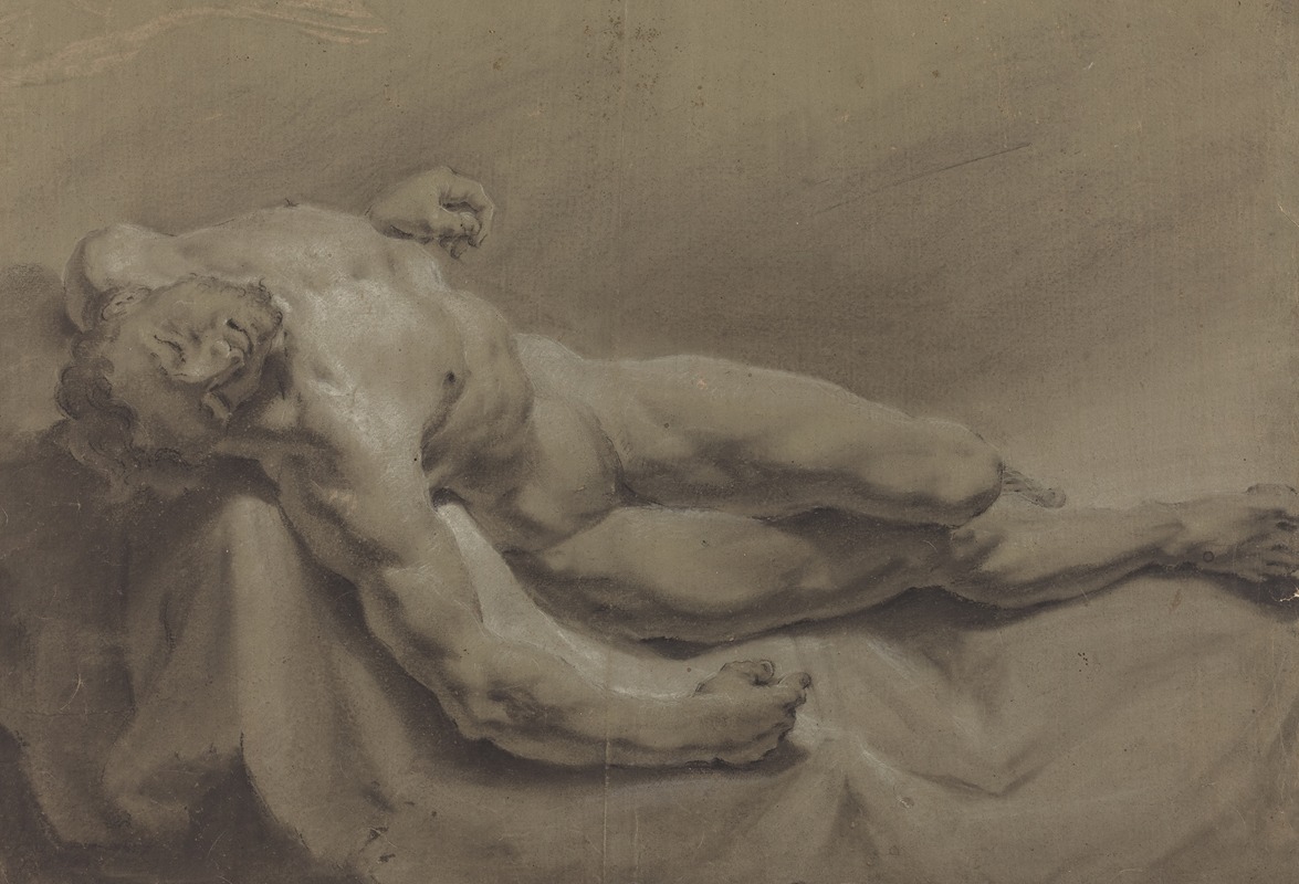 A Reclining Male Nude — Georg Raphael Donner