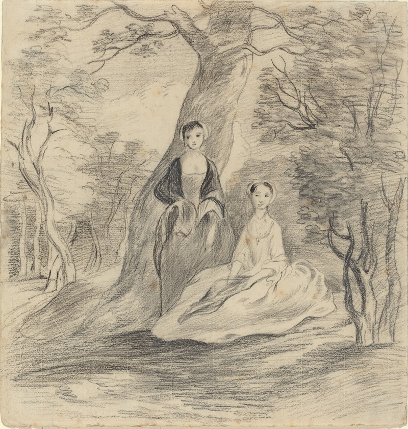 Two Girls in a Landscape — Джордж Фрост