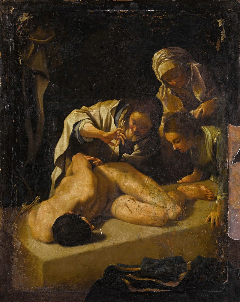 Saint Irene Tending Saint Sebastian — Bartolomeo Schedoni