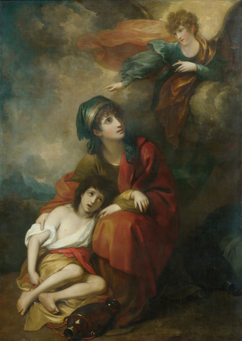 Hagar and Ishmael by Бенджамин Уэст, 1776 — digital art print download