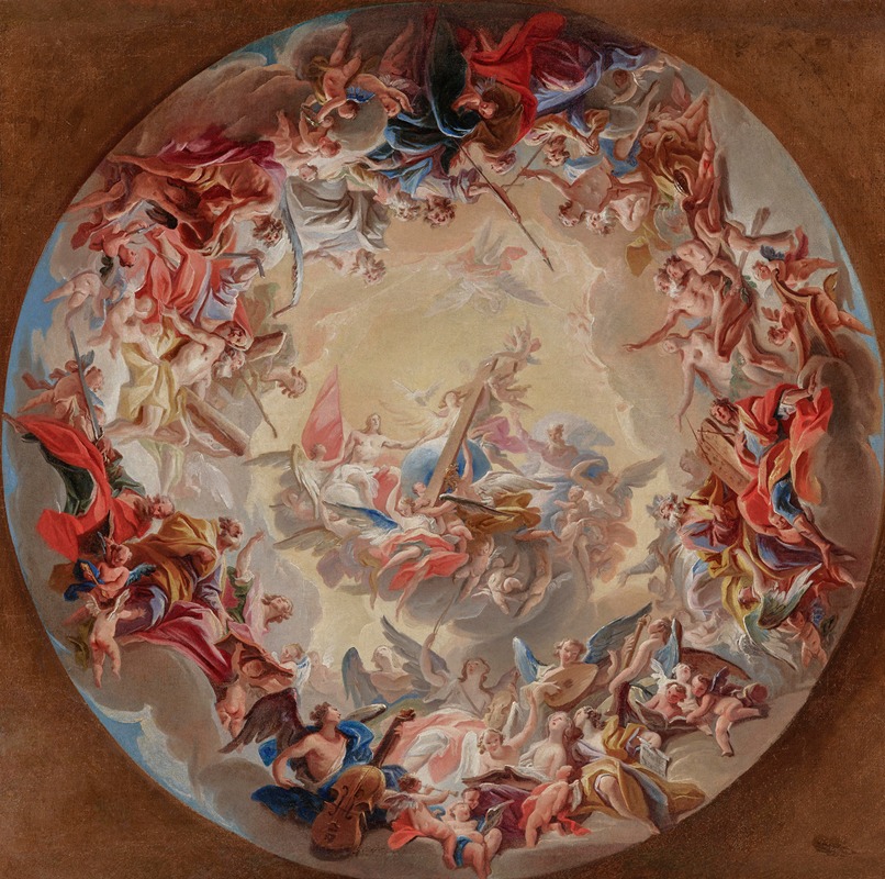 Glorification of the Cross by Карло Карлоне, 1718 — digital art print download