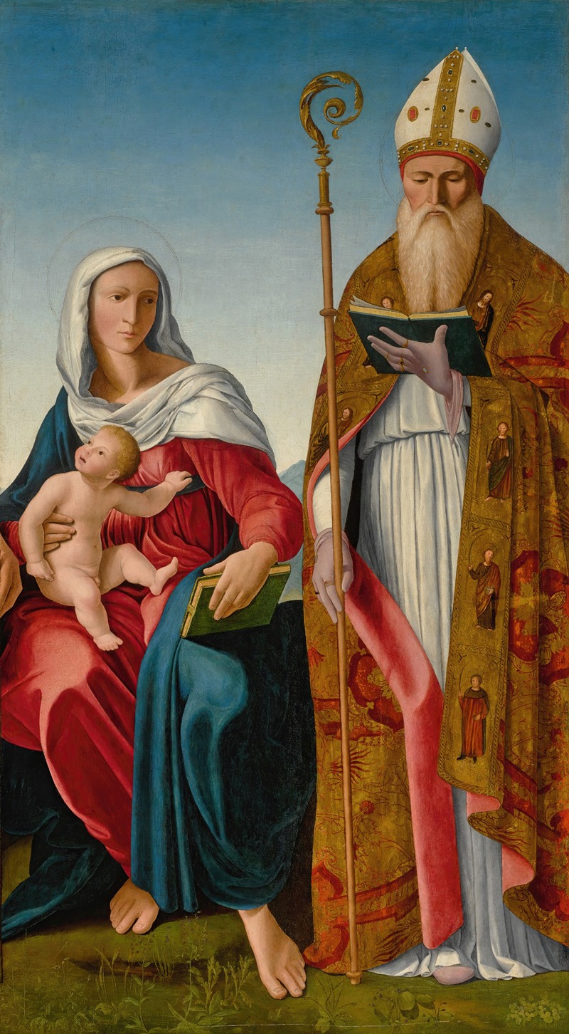 Madonna and Child with a Bishop Saint — Francesco Marmitta