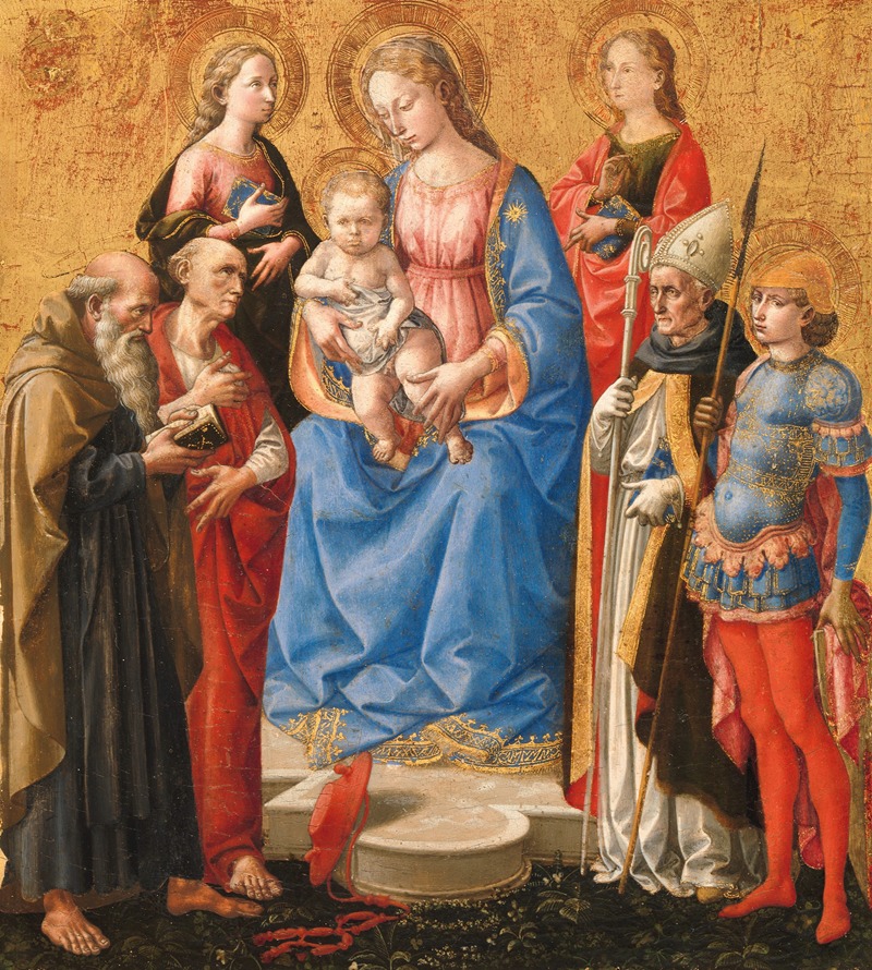 Madonna and Child with Six Saints — Francesco Pesellino