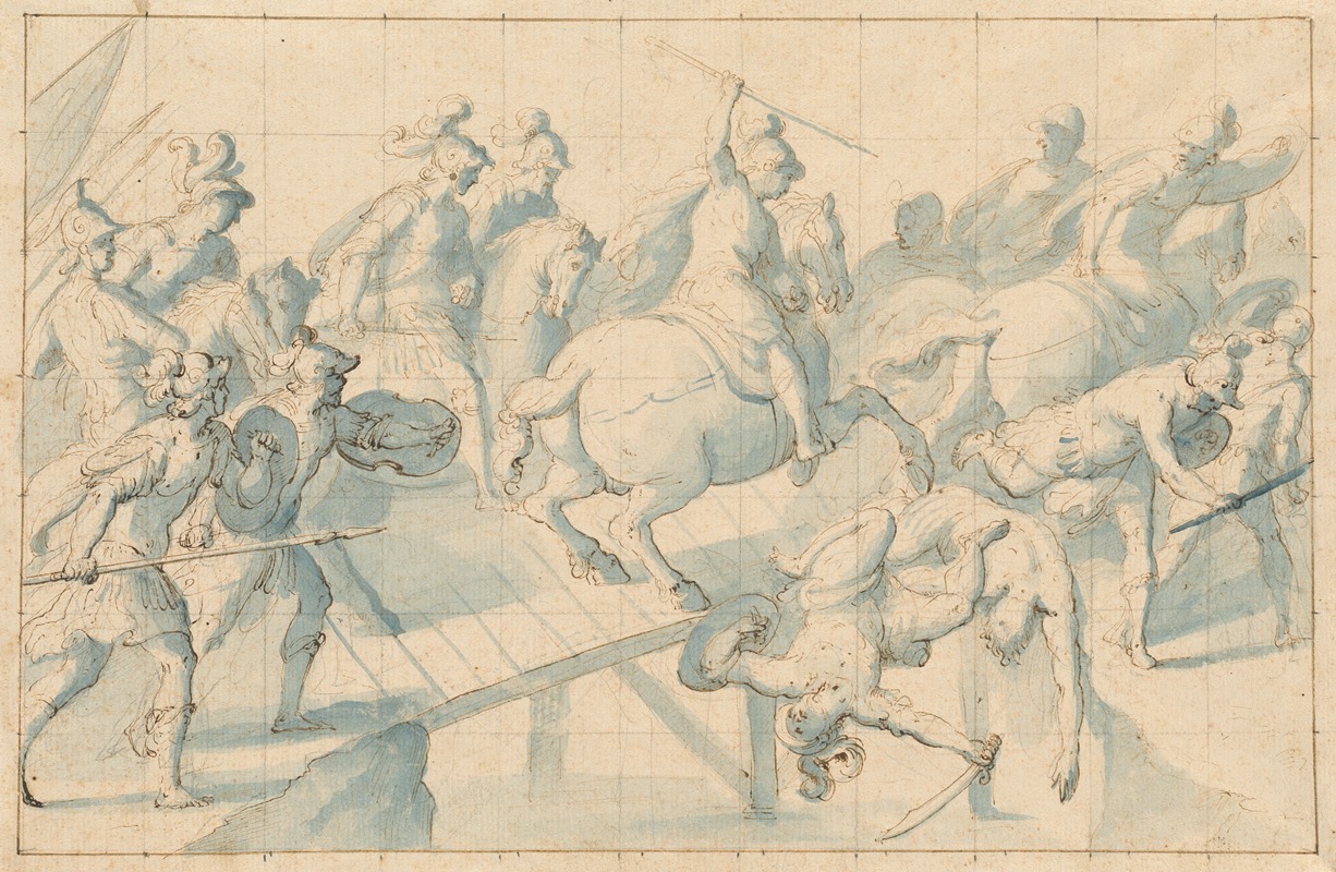 A Battle on a Bridge by Giovanni Balducci, c.1600 — digital art print download