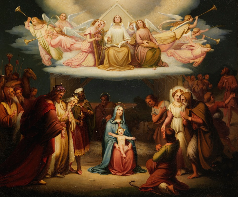 Anbetung by Адольф Готлоб Циммерманн, 1830 — digital art print download