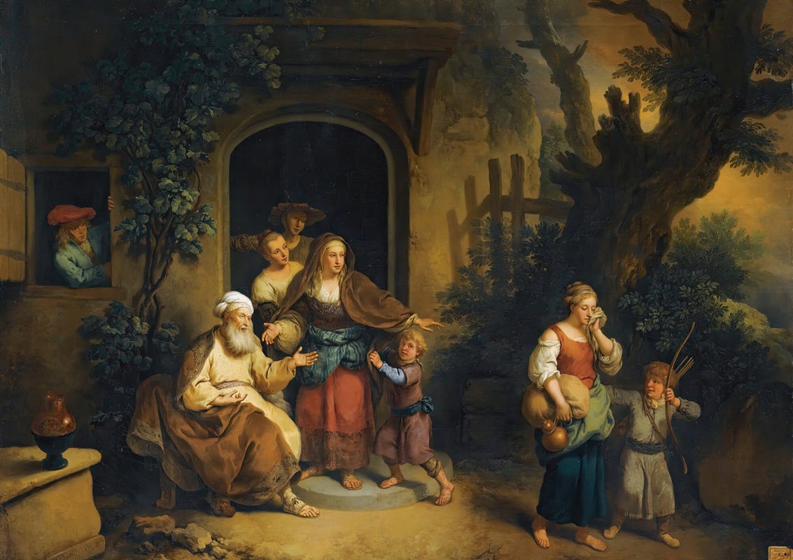 Abraham Expelling Hagar by Кристиан Вильгельм Эрнст Дитрих, 1761 — digital art print download