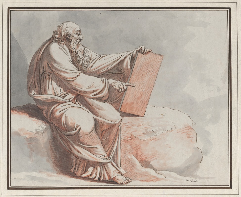 A Prophet Seated on a Rock by Johann Heinrich Lips, 1780 — digital art print download