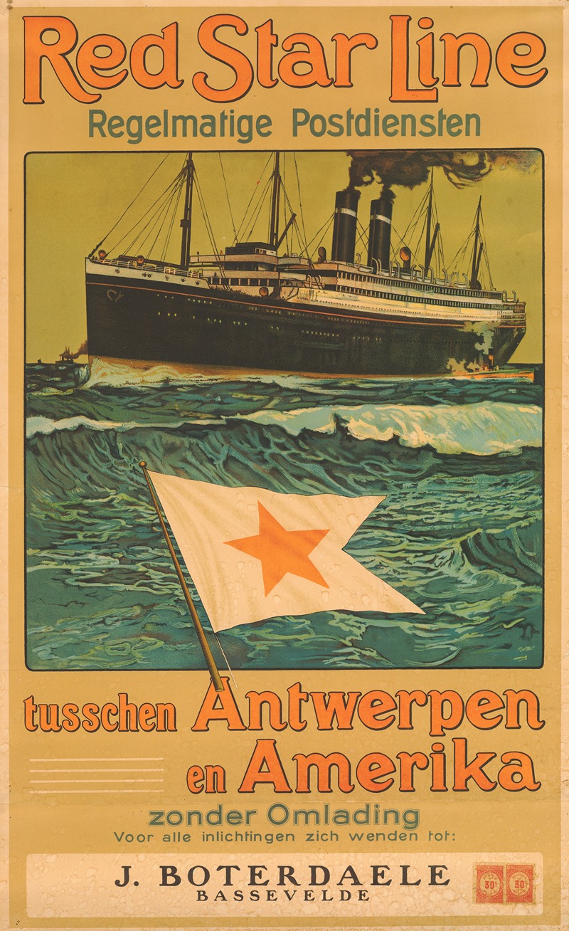 Red Star Line Regelmatige Postdiensten by Аноним — digital art print download