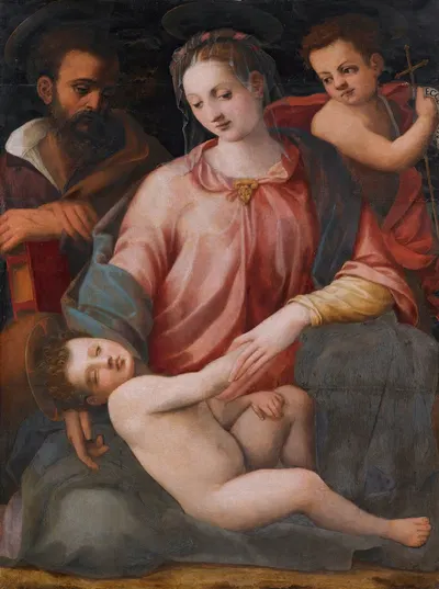 The Holy Family With The Infant Saint John The Baptist by Микеле Тозини — digital art print download