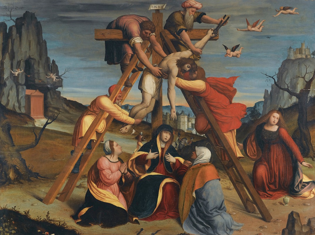 The Descent From The Cross by School of Ferrara, 1508 — digital art print download