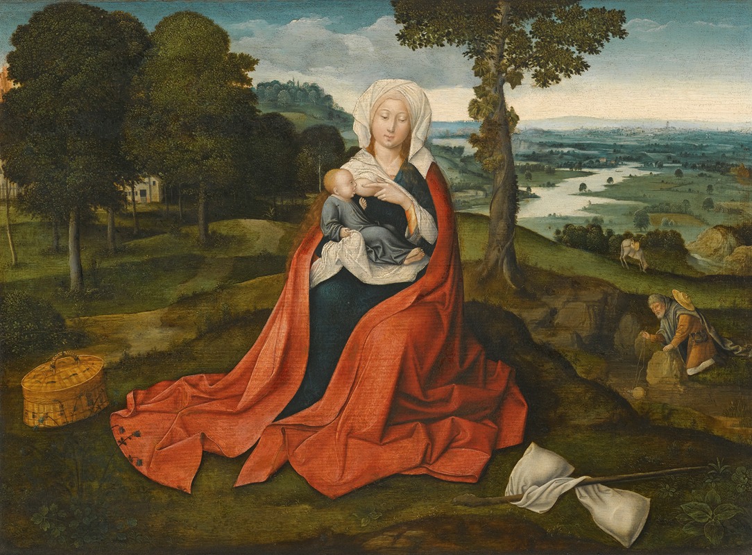 Virgin And Child Seated Before An Extensive Landscape — Workshop of Joachim Patinir