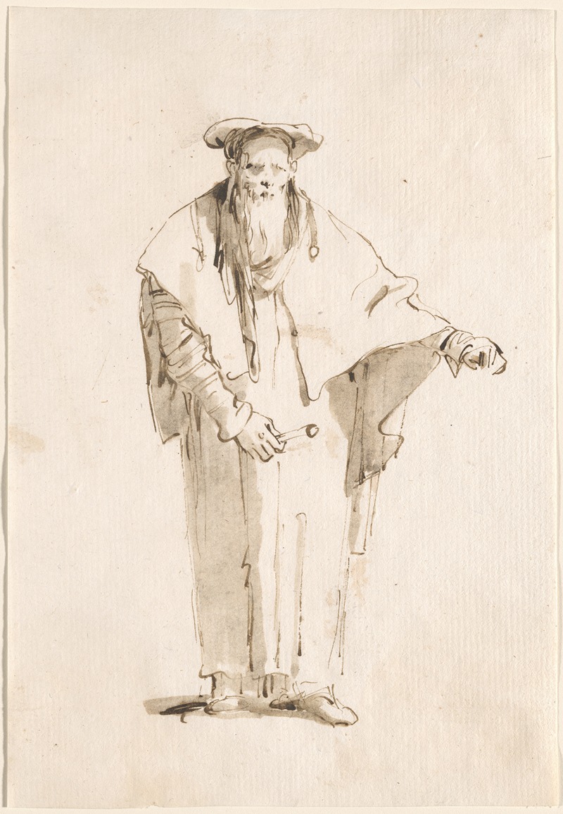 A Standing Oriental Holding a Rod by Джованни Баттиста Тьеполо, 1753-1762 — digital art print download