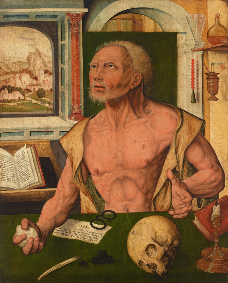 The Penitent Saint Jerome in his study by Follower of Joos van Cleve, 1509 — digital art print download