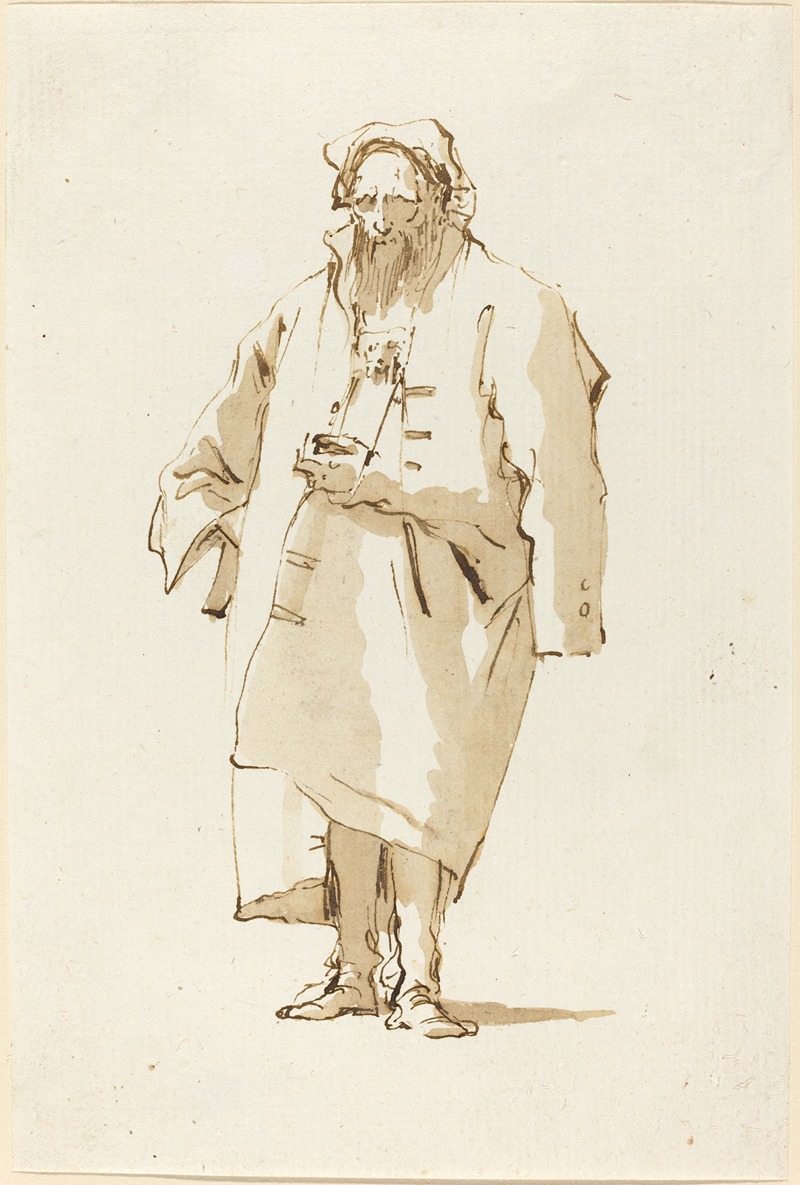 A Standing Oriental Wearing a Greatcoat by Джованни Баттиста Тьеполо, 1753-1762 — digital art print download