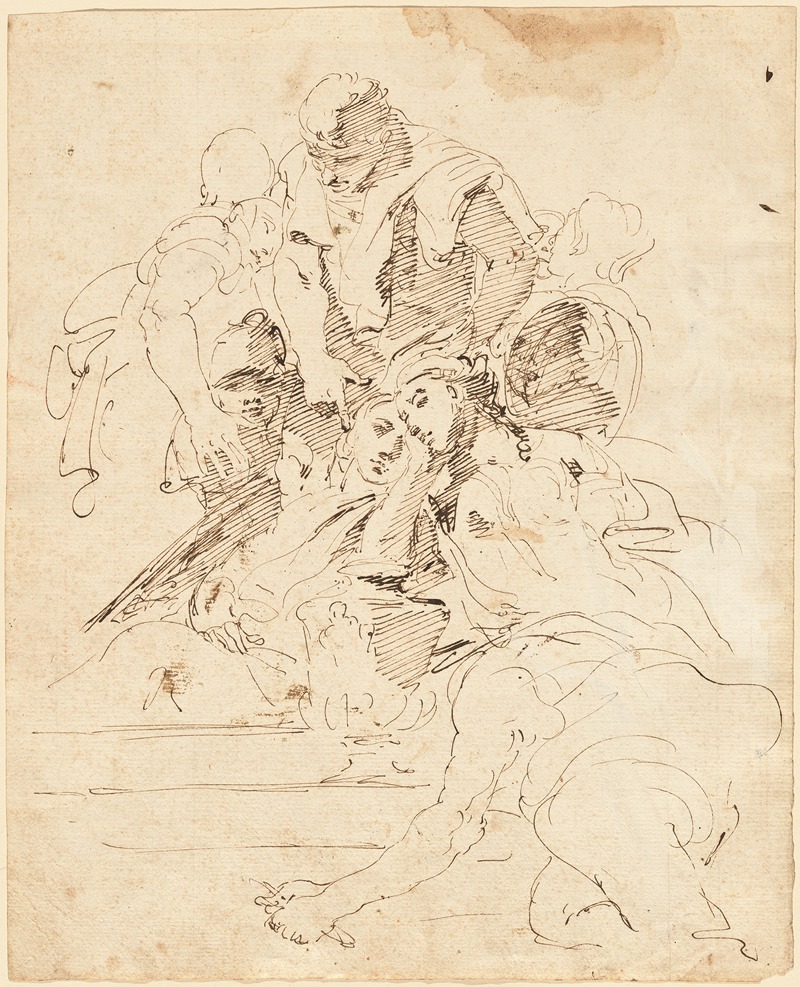 Classical Figures Gathered around an Urn by Джованни Баттиста Тьеполо, 1724-1729 — digital art print download
