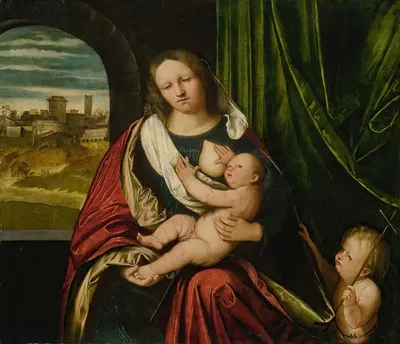 Madonna and Child with the Infant Saint John by Altobello Melone — digital art print download