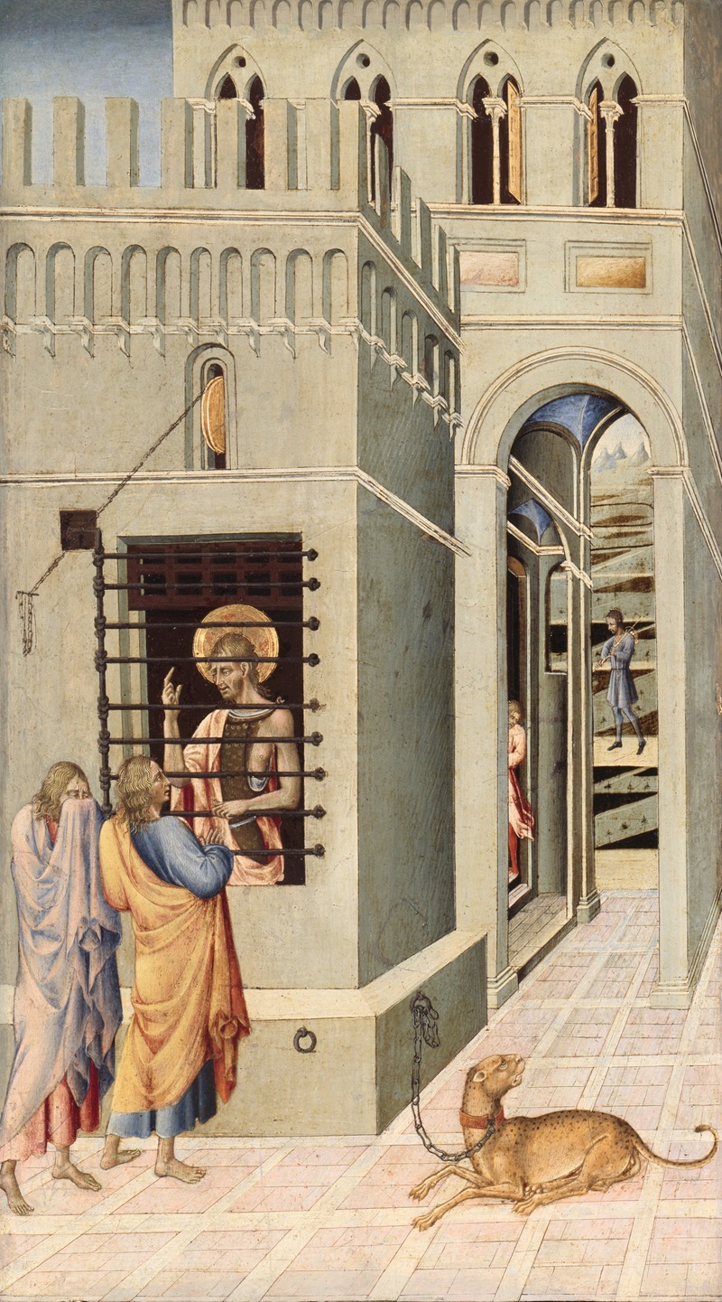 Saint John the Baptist in Prison Visited by Two Disciples — Giovanni di Paolo