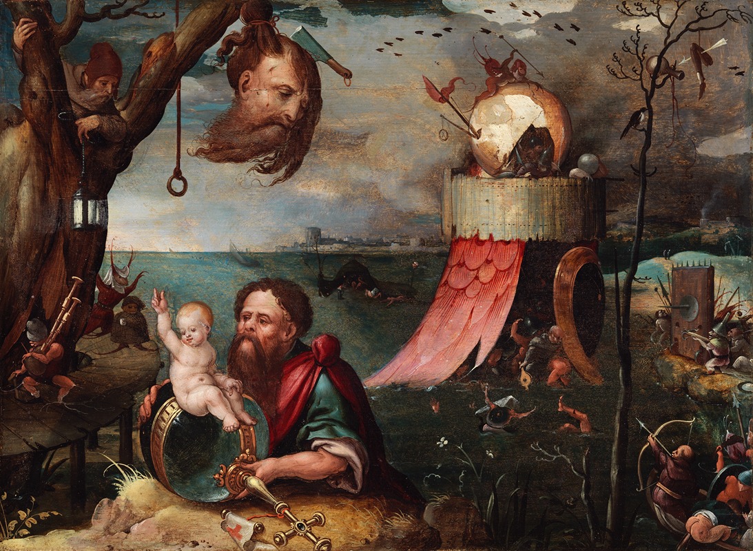 Saint Christopher and the Christ Child by Jan Mandijn — digital art print download