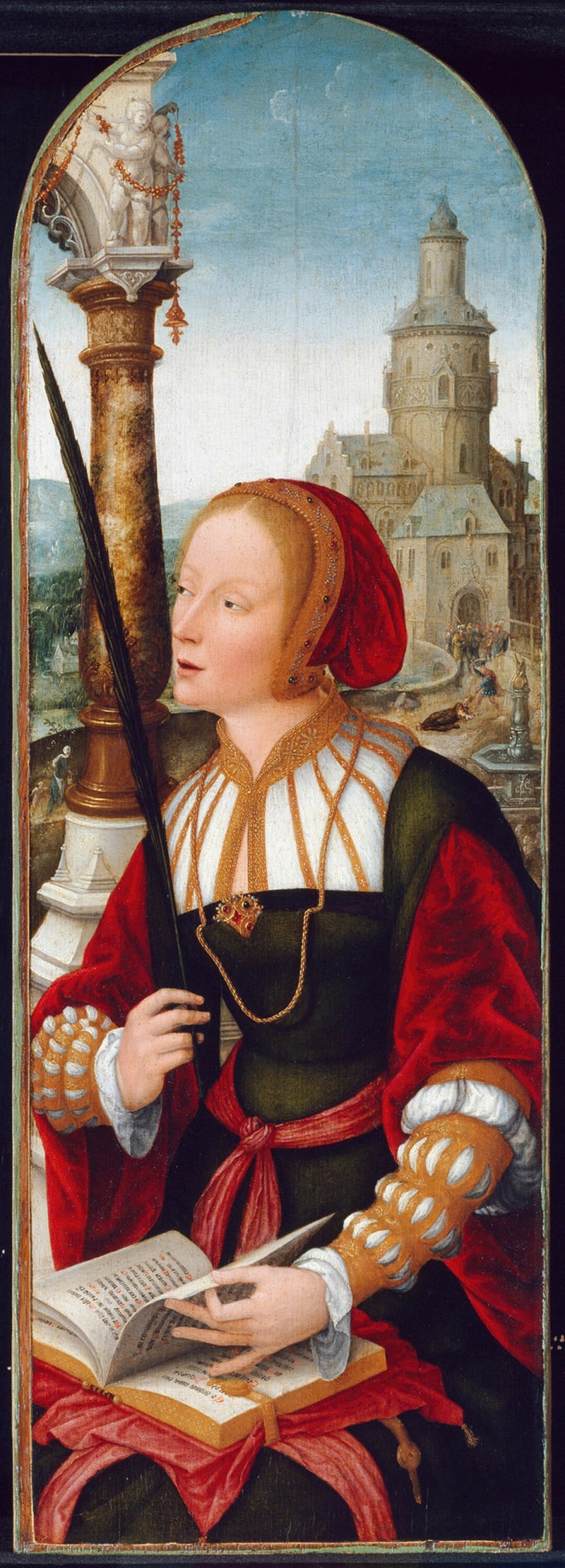 Saint Barbara by Jean Bellegambe, c. 1520 — digital art print download