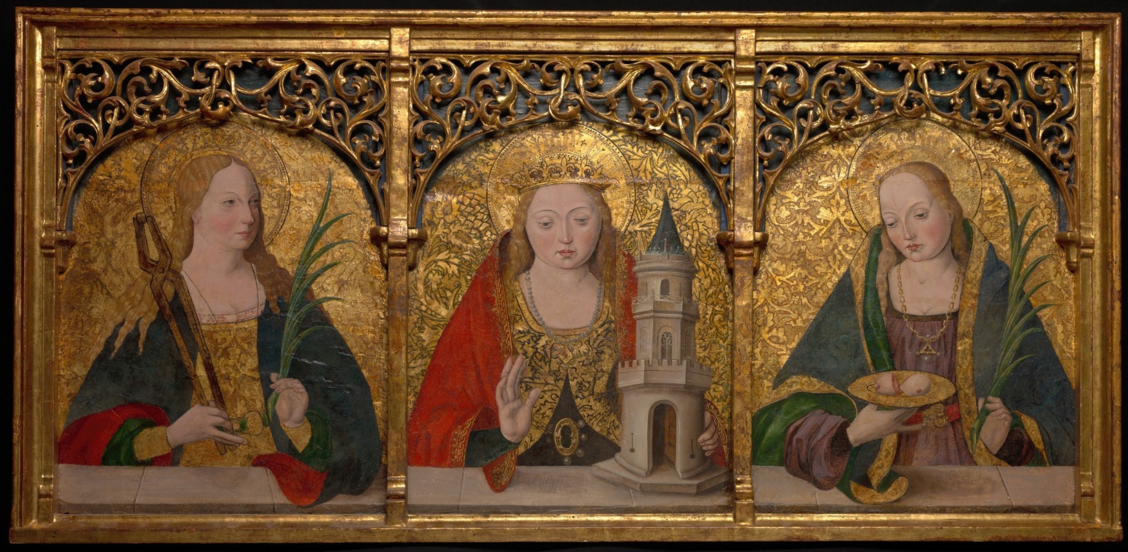 Saints Apollonia, Barbara, and Agatha — Master Alejo