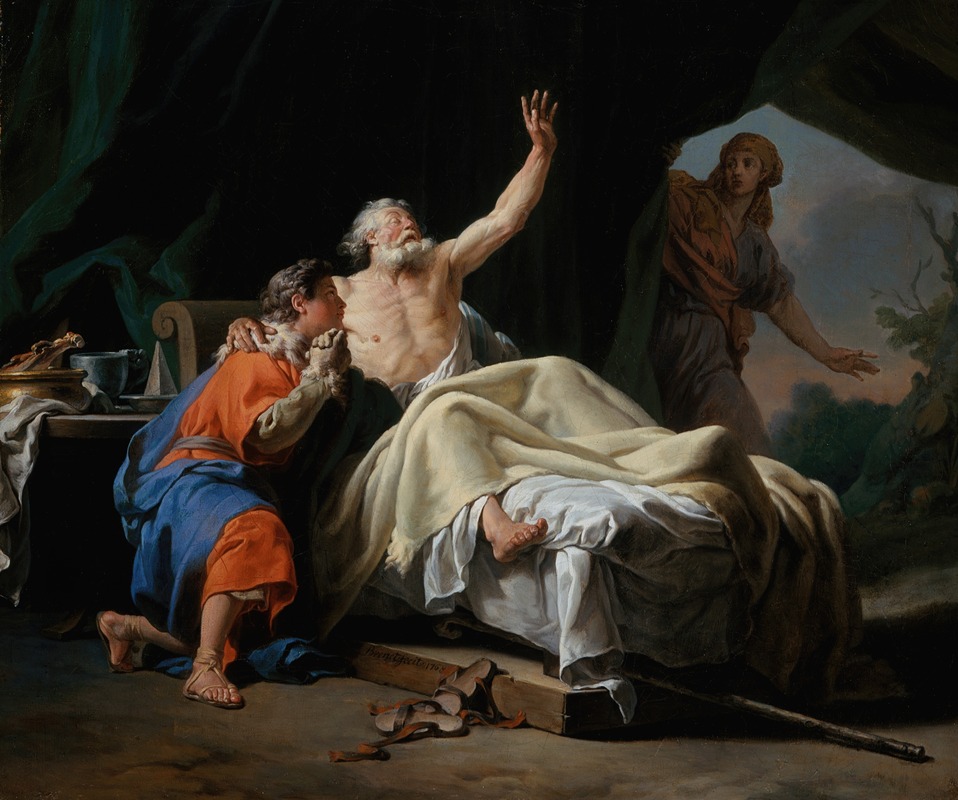 Isaac Blessing Jacob by Николя-Ги Брене, 1768 — digital art print download