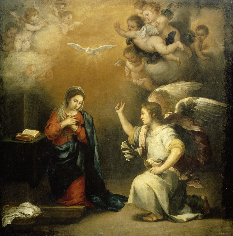 Annunciation to the Virgin by Бартоломе Эстебан Мурильо, 1660 - 1680 — digital art print download