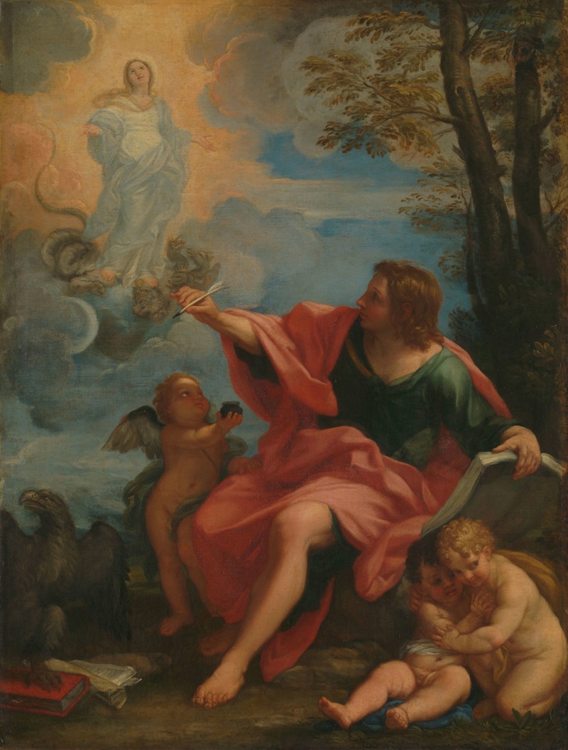 Saint John the Evangelist on Patmos — Circle of Carlo Maratti