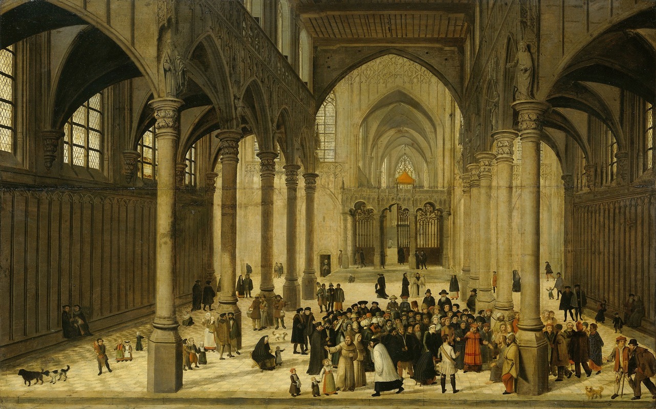 Church Interior with Christ Preaching to a Congregation — Корнелис ван Далем