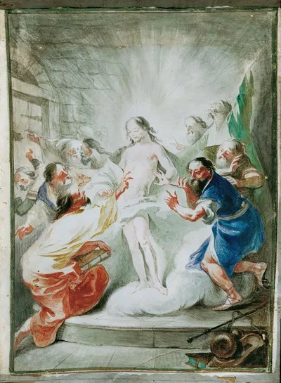 Der auferstandene Christus erscheint den Jüngern by Joseph Winterhalder the younger, 1763 — digital art print download