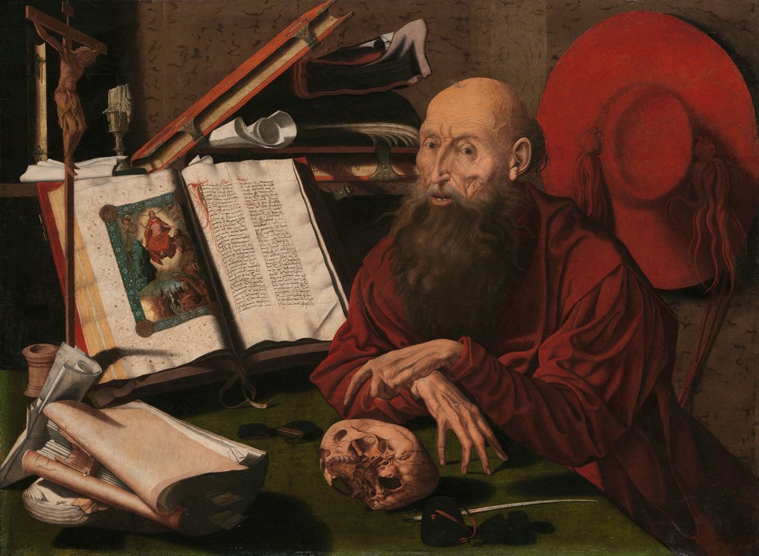 St Jerome in his study by Маринус Ван Реймерсвале — digital art print download