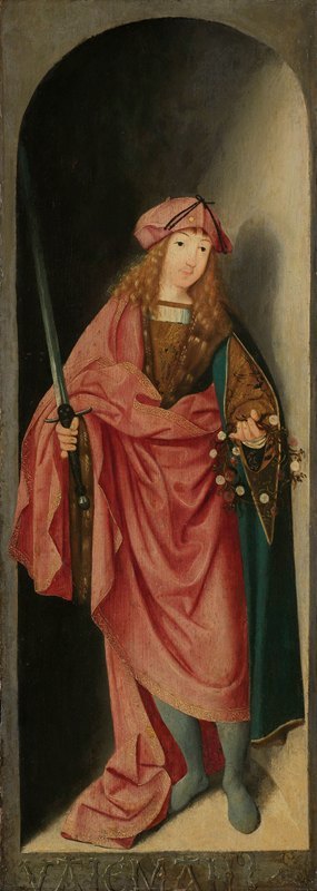 Saint Valerian, left wing of a triptych — Master of the Brunswick Diptych