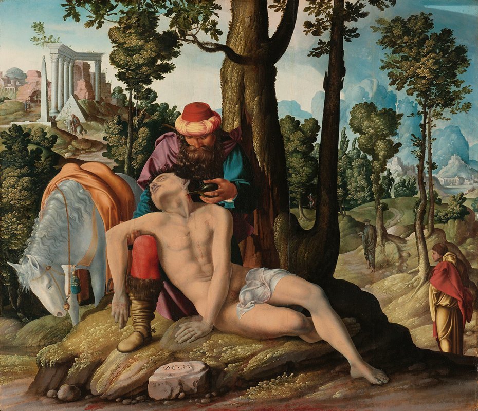 The Good Samaritan by Master of the Good Samaritan, 1537 — digital art print download