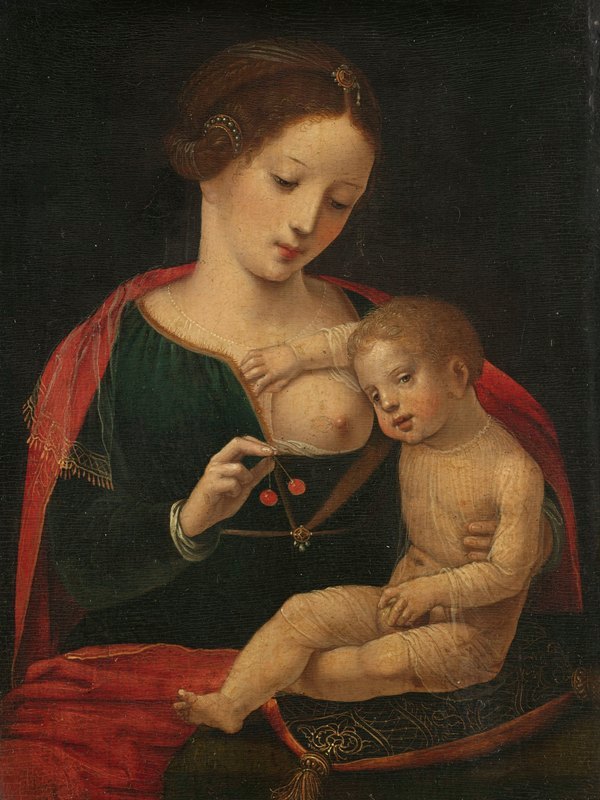 Virgin and Child by Meester van de Vrouwelijke Halffiguren — digital art print download
