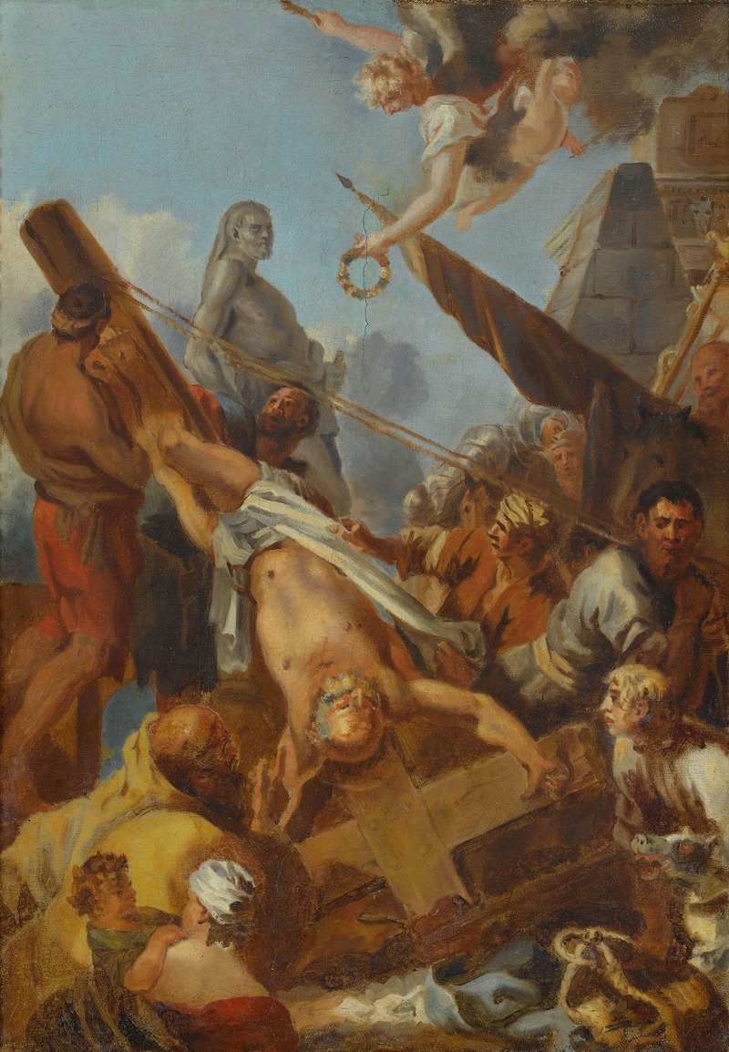 Crucifiement de saint Pierre by Себастьен Бурдон, 1643 — digital art print download