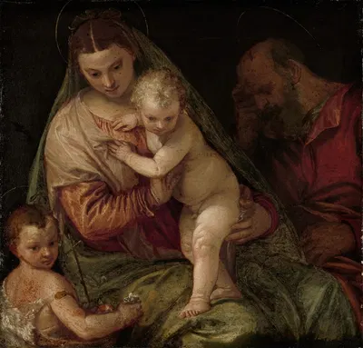 Holy Family with Young Saint John by Мастерская Паоло Веронезе, 1550 - 1575 — digital art print download