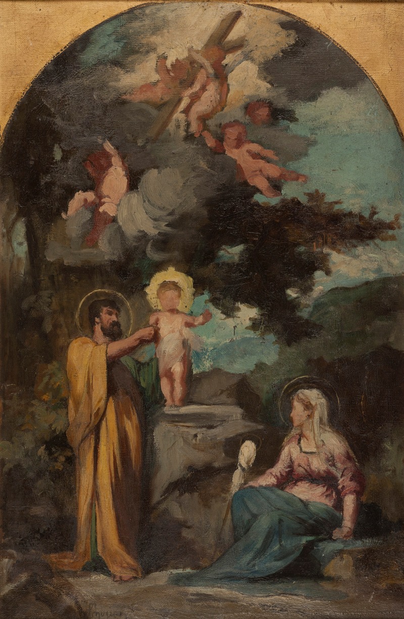 La Sainte Famille by Eugène Romain Thirion, 1870 — digital art print download
