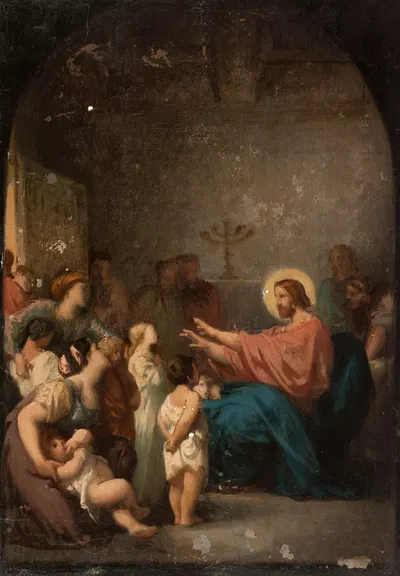 Jésus et les petits enfants by Феликс-Анри Джакомотти, 1864 — digital art print download