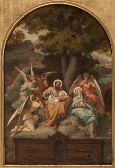 Le Repos de la Sainte Famille by Феликс-Анри Джакомотти, 1880 — digital art print download