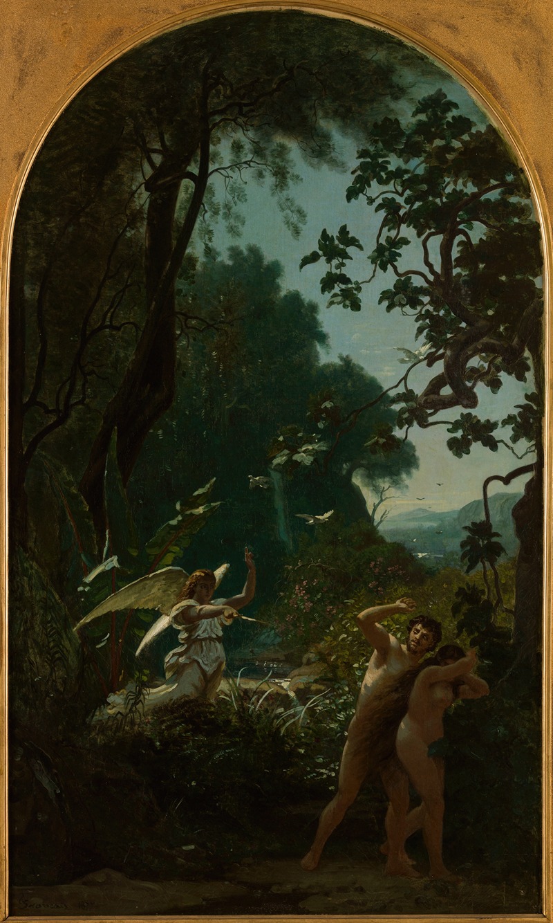 Adam et Eve chassés du paradis — Francois-Louis Français