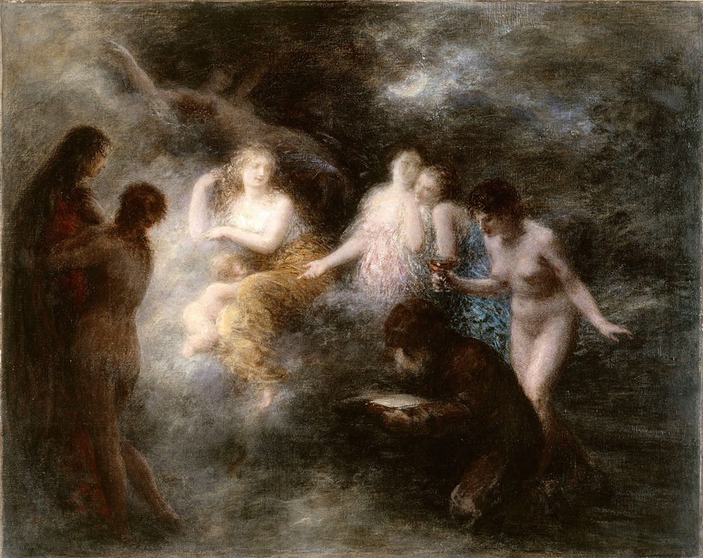 La tentation de saint Antoine by Анри Фантен-Латур, 1897 — digital art print download