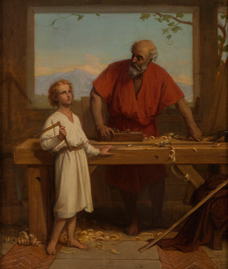 Saint Joseph et l'Enfant by Жюль Ришом, 1870 — digital art print download