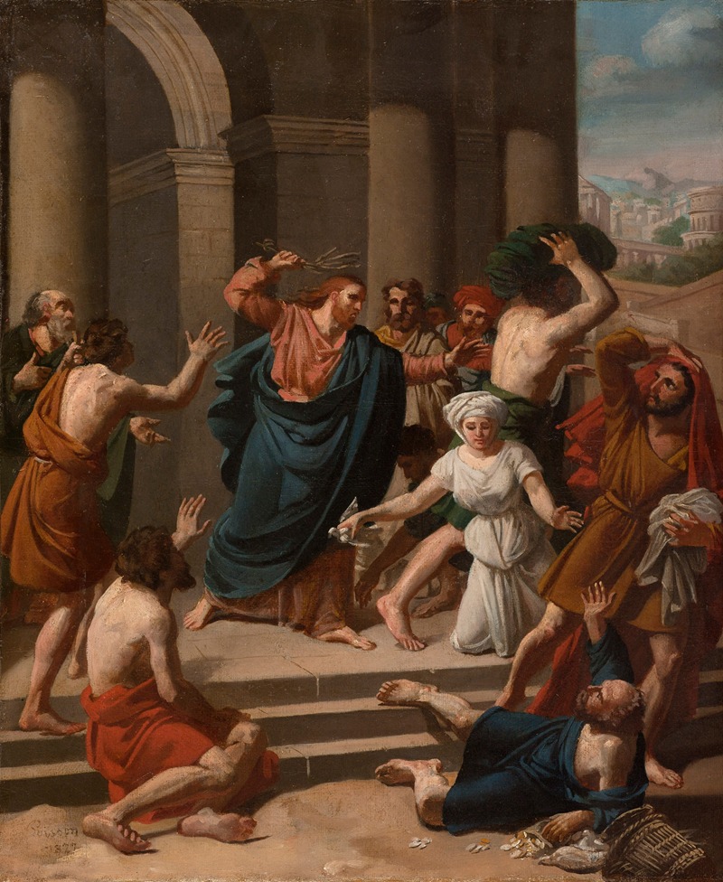 Jésus chassant les marchands du Temple — Pierre Poisson III